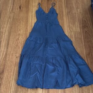 Reformation Navy Tiered Maxi Dress